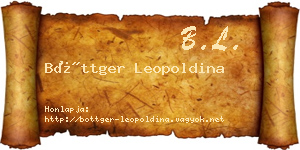 Böttger Leopoldina névjegykártya